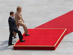 Германия. Июнь 2008 г. Президент России Дмитрий Медведев делает первые официальные шаги на европейской политической сцене; фото: ИТАР-ТАСС