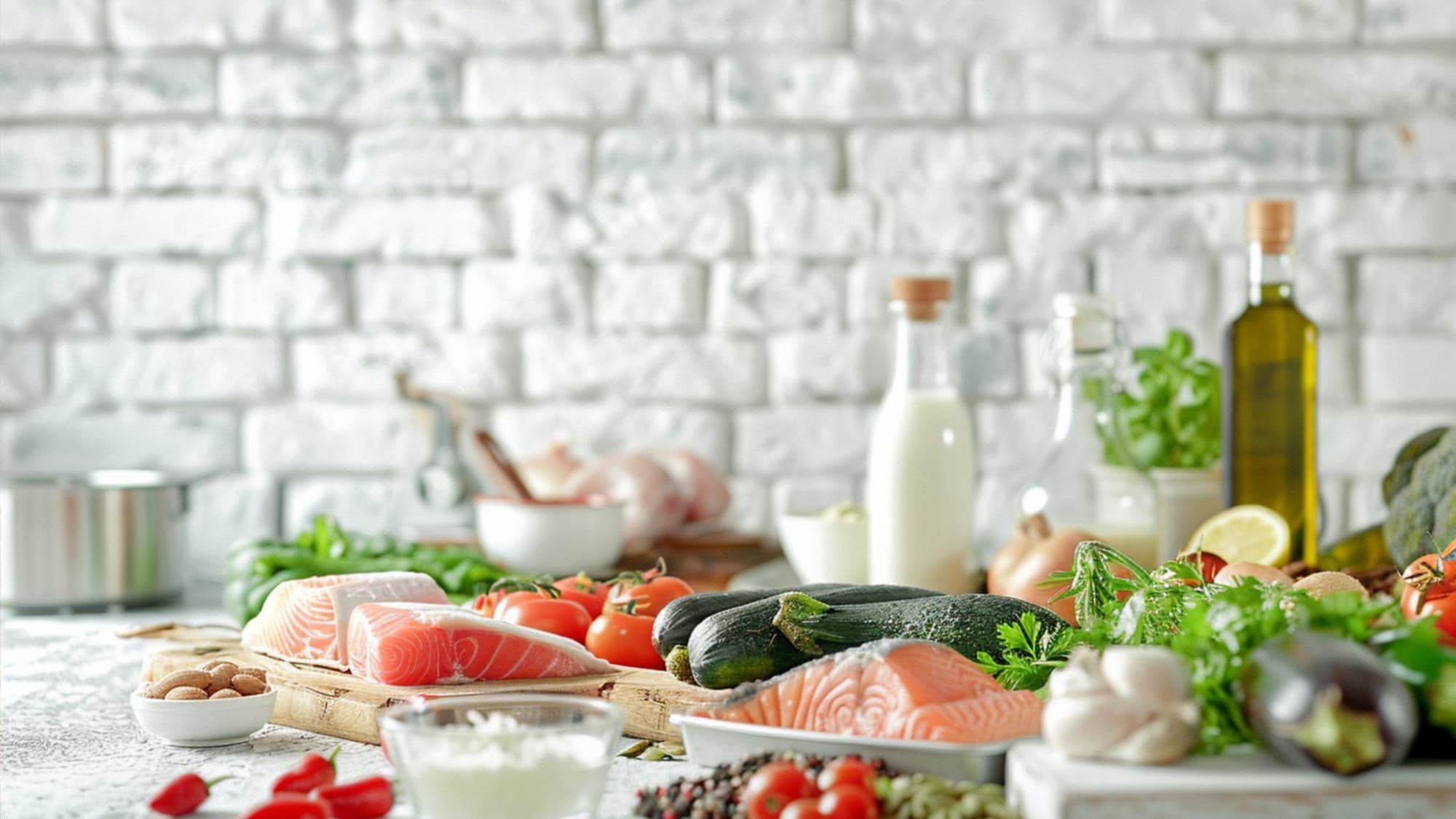 продукты разложены на столе