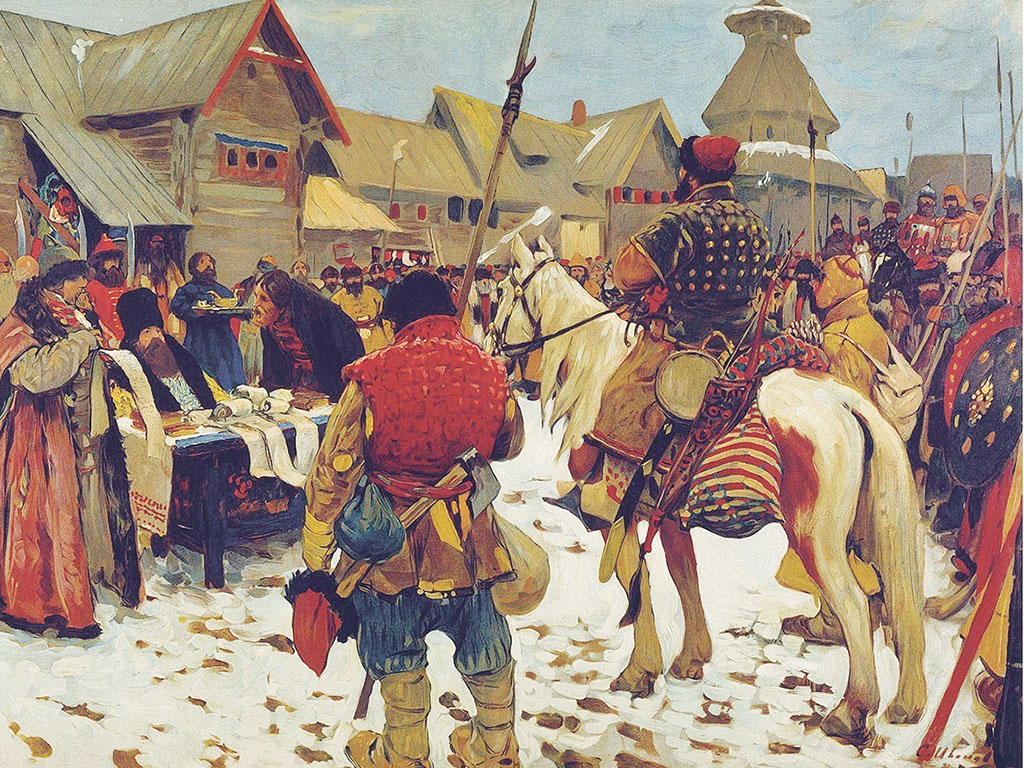 Сергей Иванов. «Смотр служилых людей (XVI—XVII веков)», 1907 год. Саратовский художественный музей