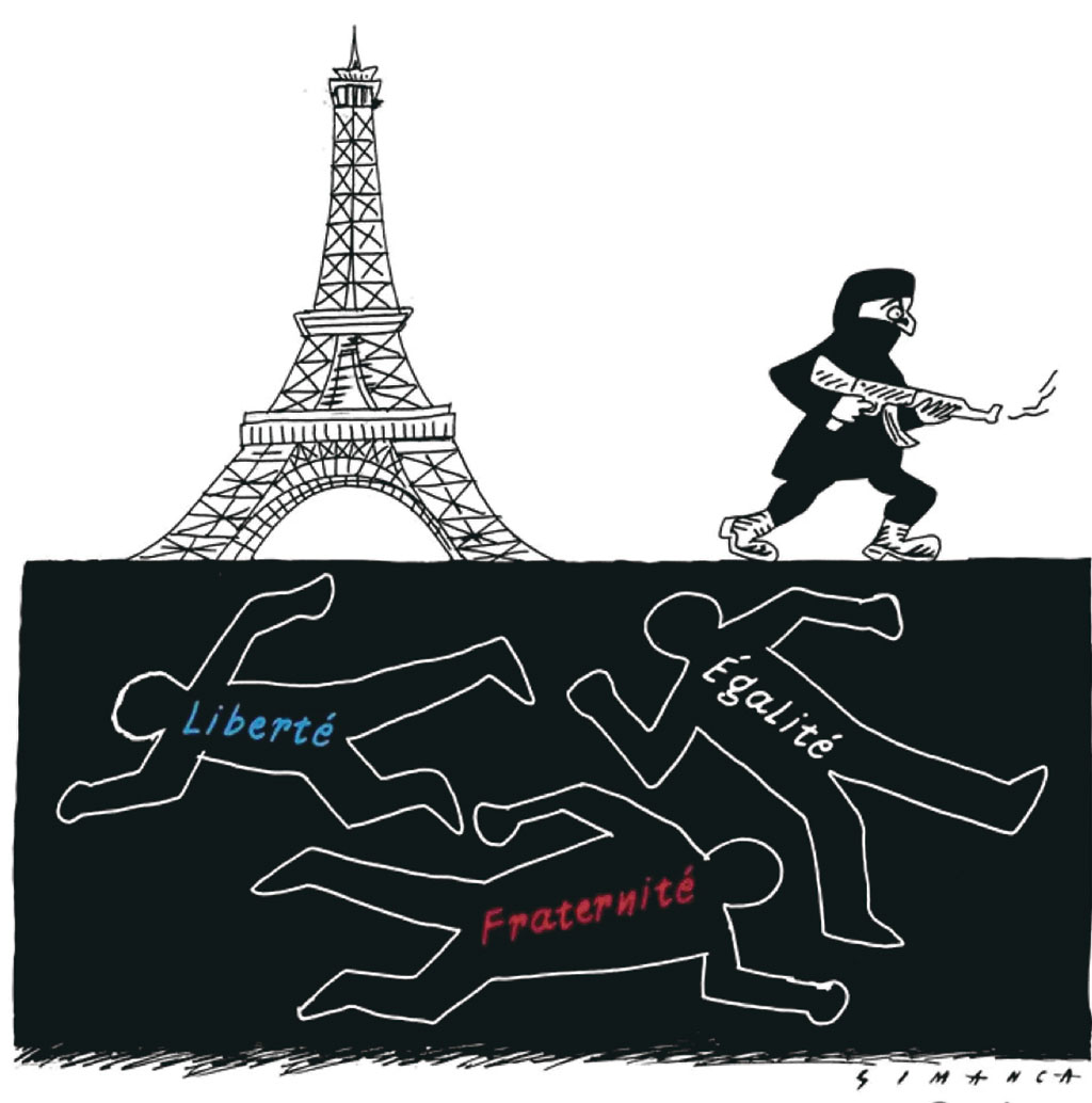 «Современная Франция» – такие слова сопровождают карикатуру
