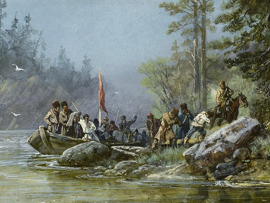 Николай Каразин. Сибирские казаки у проведывания новых землиц