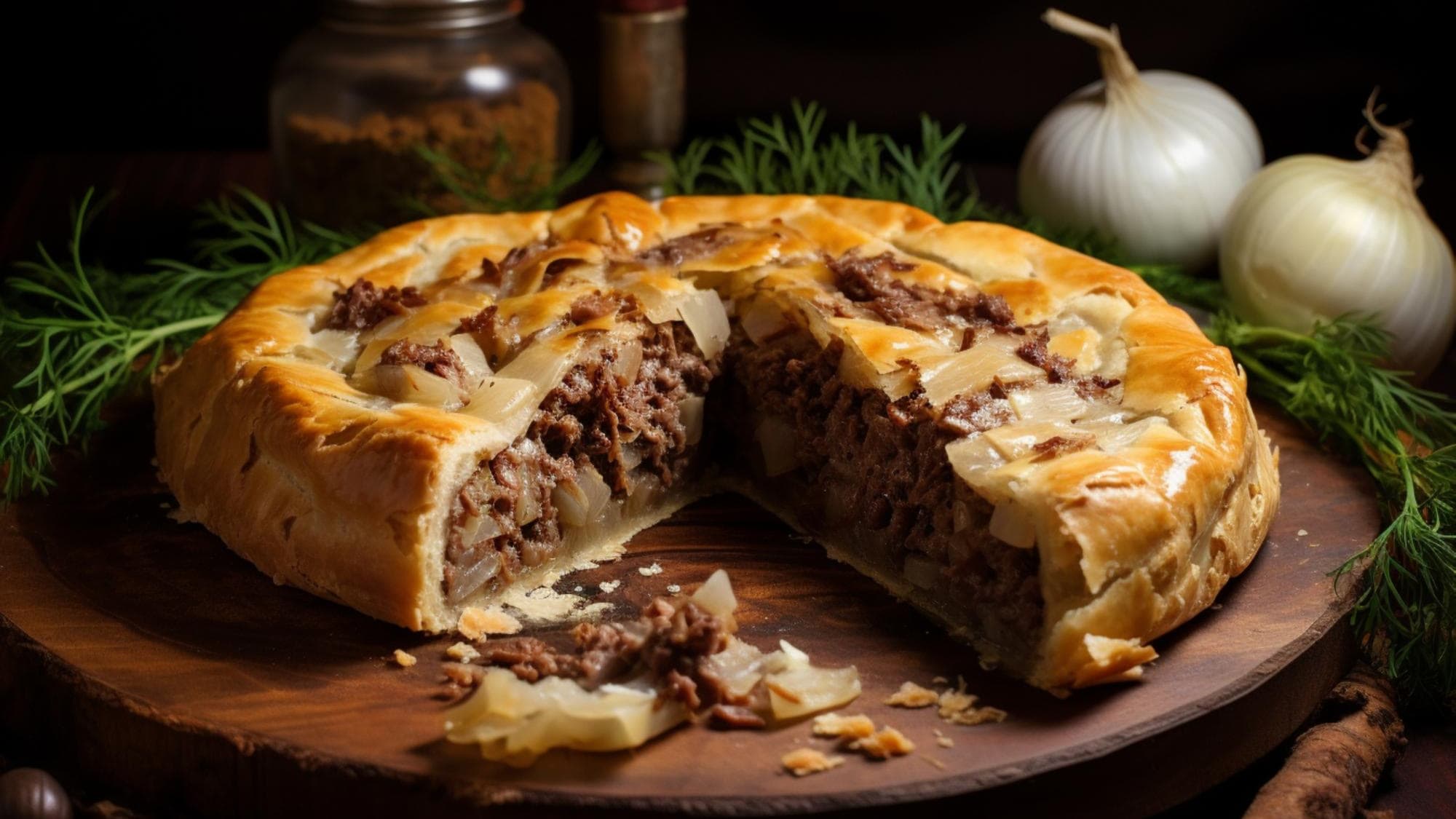 пирог с мясом