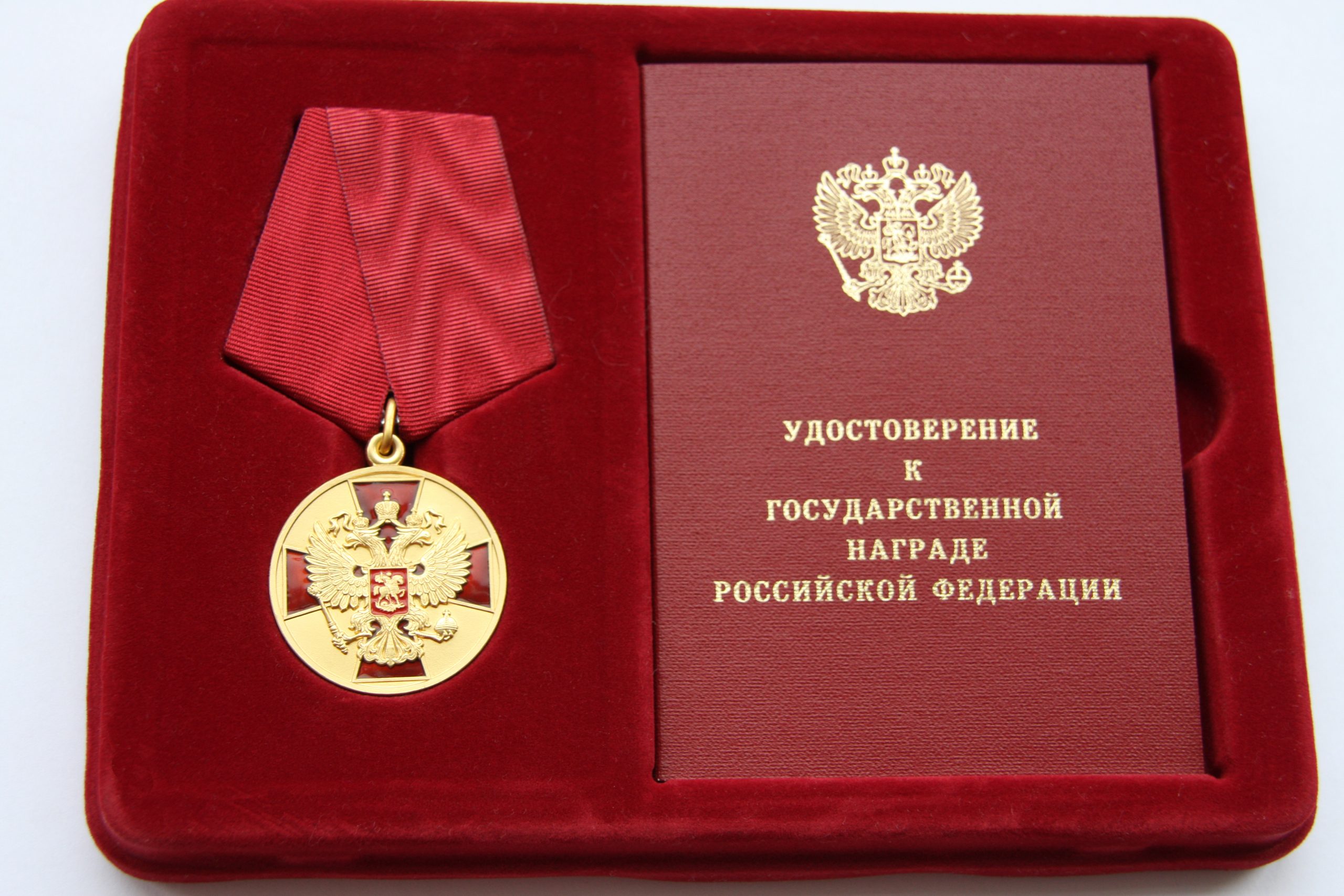 На фото Медаль Ордена «За заслуги перед Отечеством» I степени 