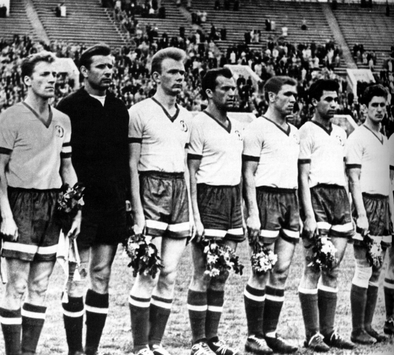 Матч 11.05.1961 «Динамо» Москва – «Астон Вилла» (Англия). Виктор Царёв, Лев Яшин, Валерий Лобановский...