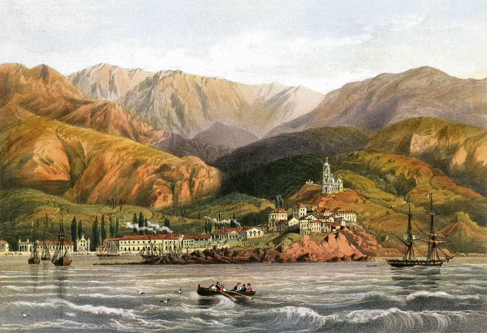 Карло Боссоли. Вид Ялты, 1856 г.