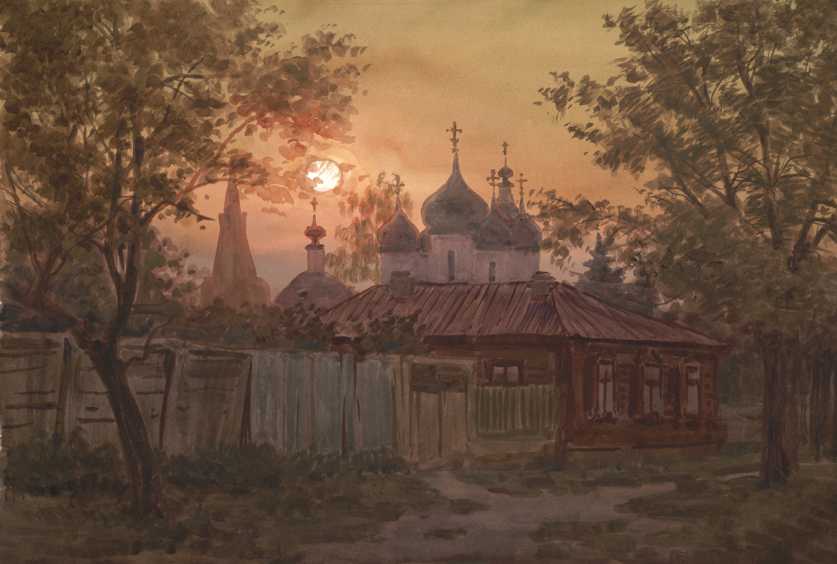 С. Андрияка. «Серпухов. Закат», 2004 г.