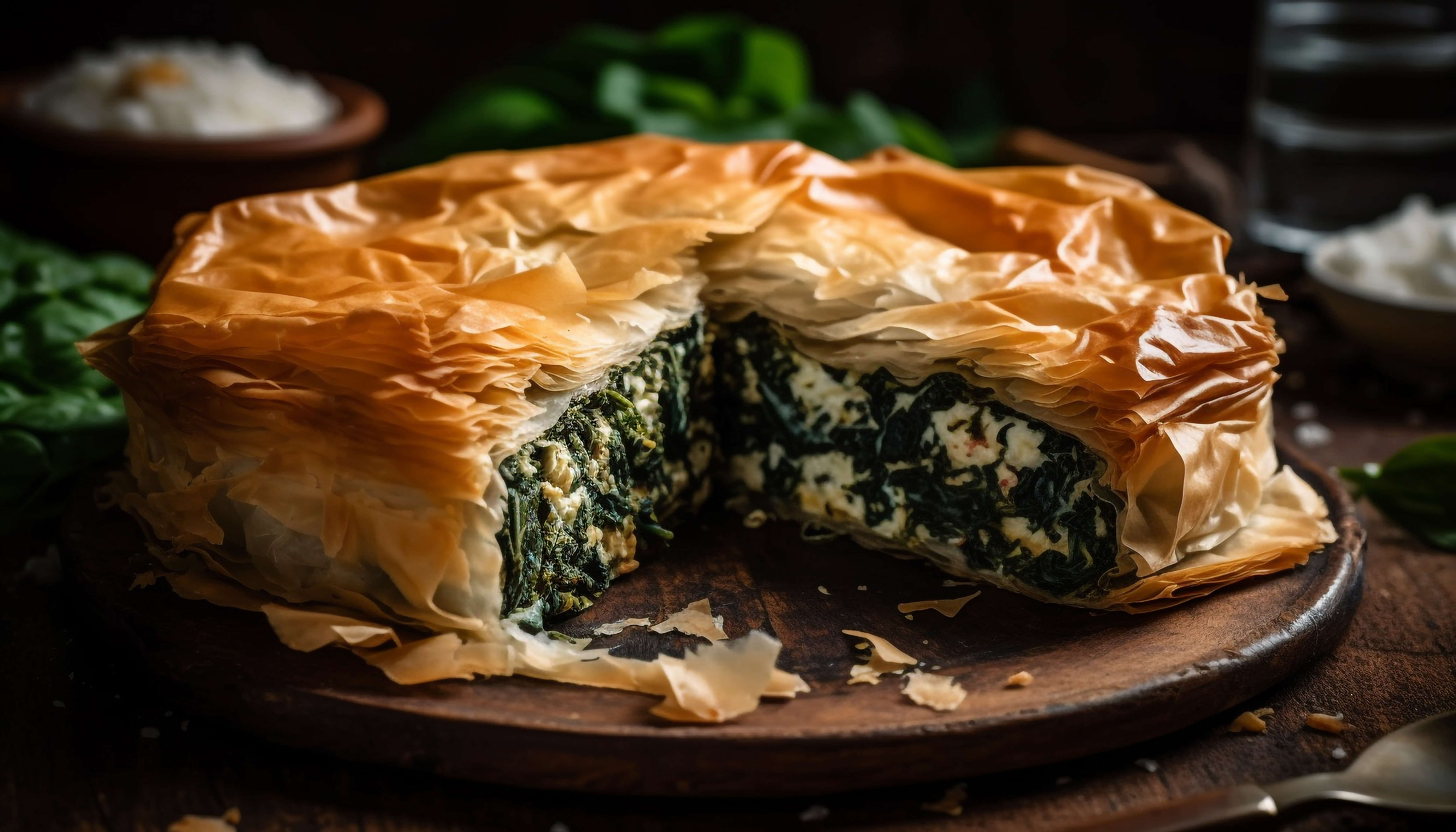 пирог с зеленью и сыром