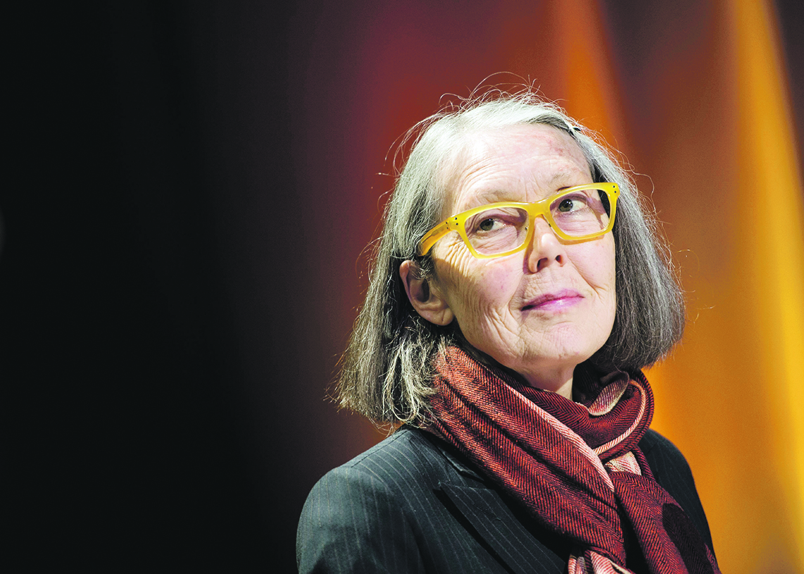 Canadian poet Anne Carson, winner of the 2026 Nobel Prize in Literature, performs her work 