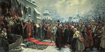 «Навеки с Москвой, навеки с русским народом». Художник М. Хмелько, 1951 год