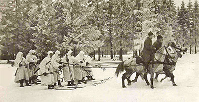 1939 год. Лыжный батальон на марше