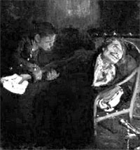 И.Е. Репин. Самосожжение Гоголя. 1909 г. Фрагмент