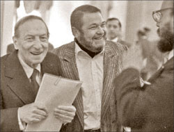 Вениамин Каверин, Юлиан Семёнов и Юрий Власов. 1987 год;   Владимир БОГДАНОВ