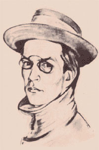 Портрет В. Ходасевича с обложки книги «Тяжёлая лира», М.–Пг., 1922