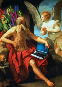 В коллаже использована картина  Гвидо Рени «Святой Иероним и ангел», 1635 г.;  Антон МЕНЬШОВ