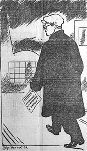 «Литературная газета» № 1. 22 апреля 1929 г. Тот самый рисунок Бор. Ефимова на первой полосе