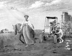 В коллаже использована картина Алексея Венецианова «На пашне. Весна». 1820 г.;   Антон МЕНЬШОВ