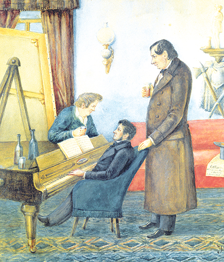 Репродукция картины Петра Каратыгина «К.П. Брюллов, Н.В. Кукольник и М.И. Глинка» (из собрания музея музыкальной культуры им. Глинки в Москве) 22-Трое 103610_preview_wm.jpg